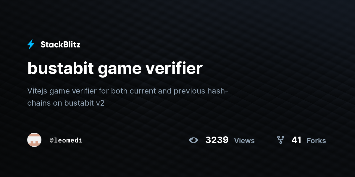 bustabit game verifier - StackBlitz
