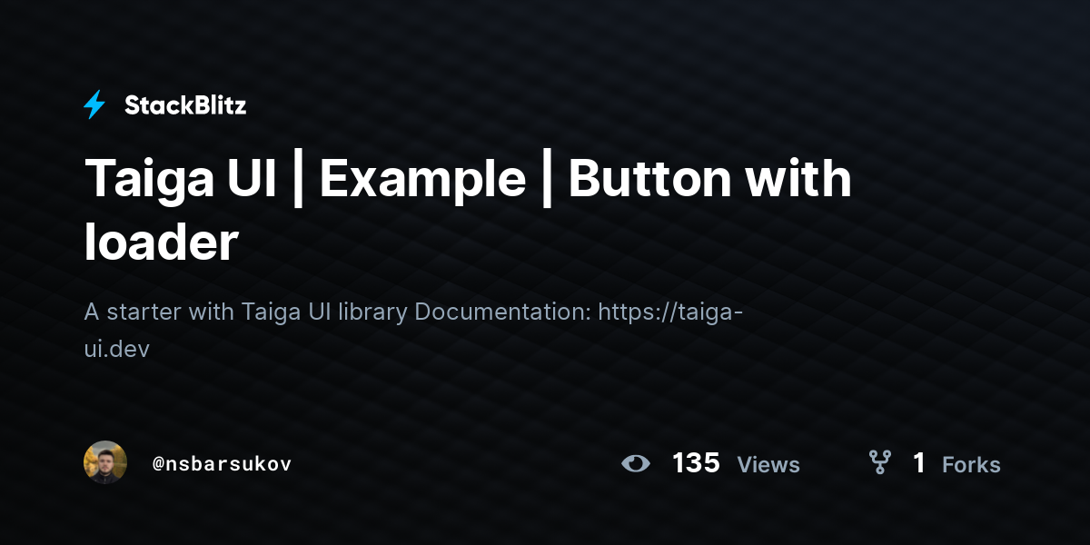 Taiga UI | Example | Button with loader - StackBlitz