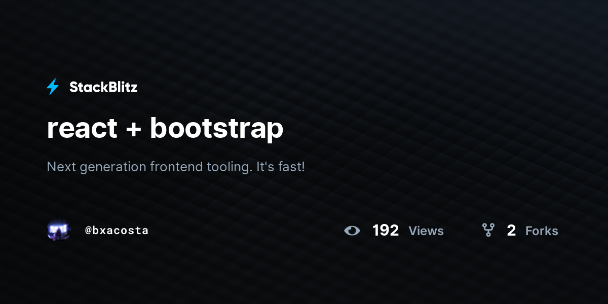 react + bootstrap - StackBlitz
