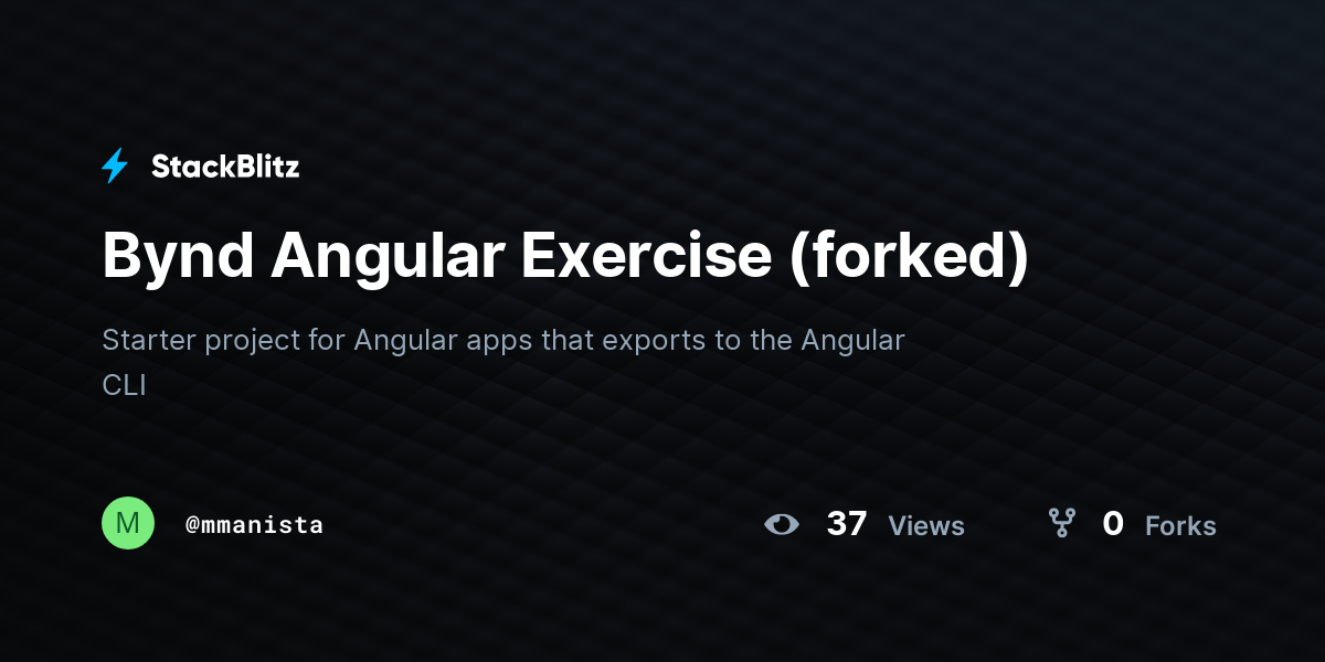 Bynd Angular Exercise (forked) - StackBlitz