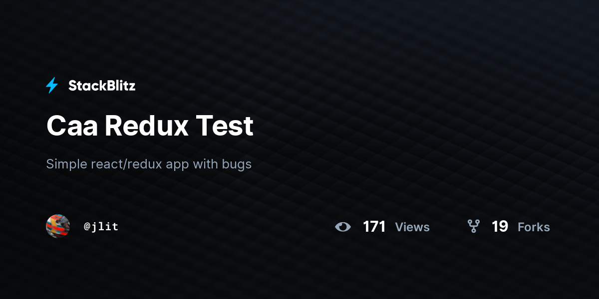 Caa Redux Test - StackBlitz