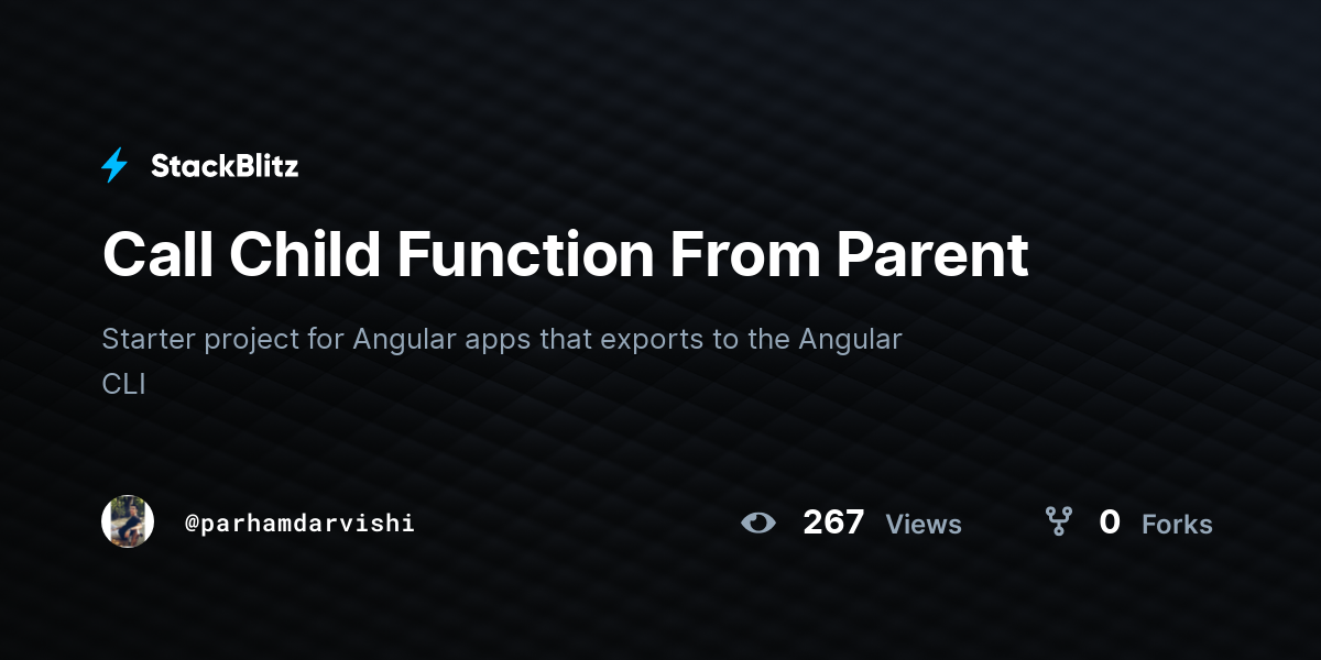 Call Child Function From Parent - StackBlitz