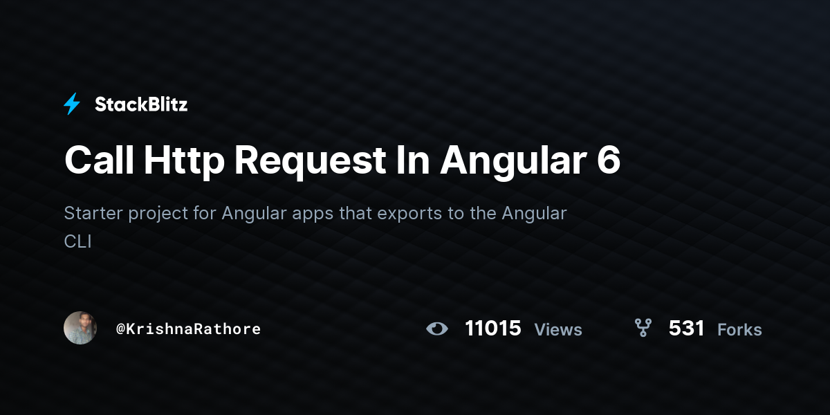Call Http Request In Angular 6 - StackBlitz