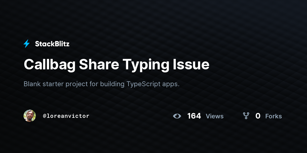 Callbag Share Typing Issue - StackBlitz