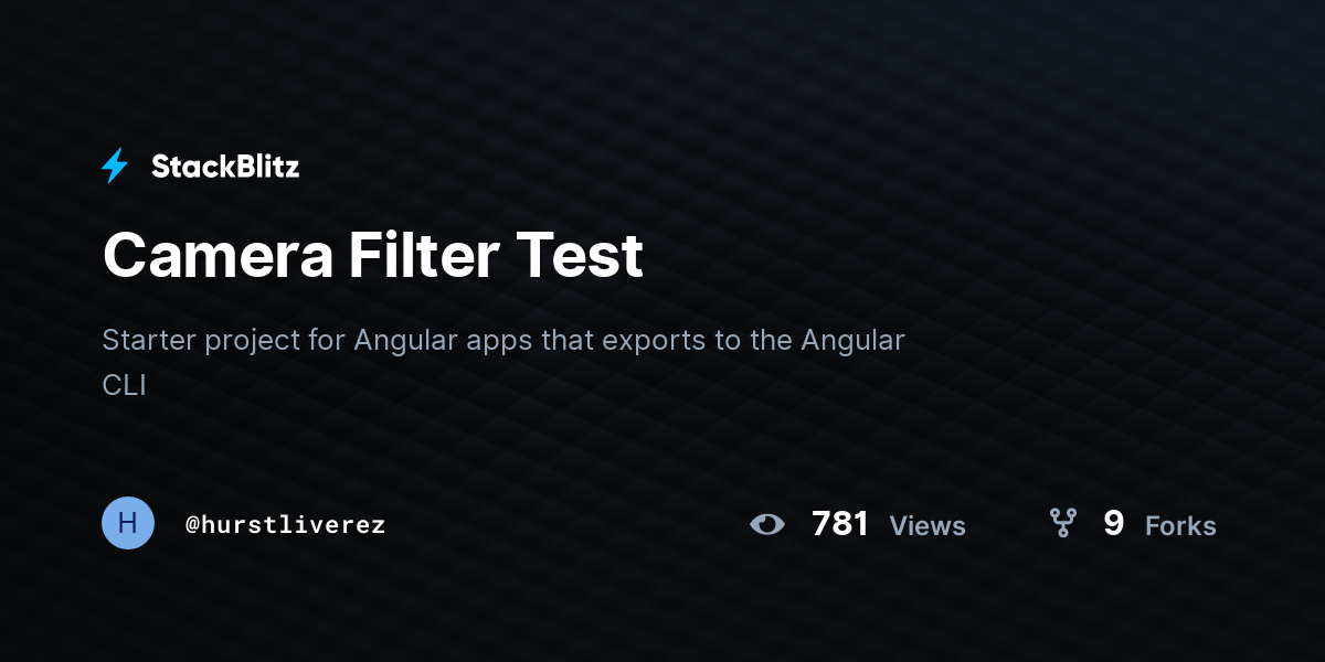 Camera Filter Test - StackBlitz