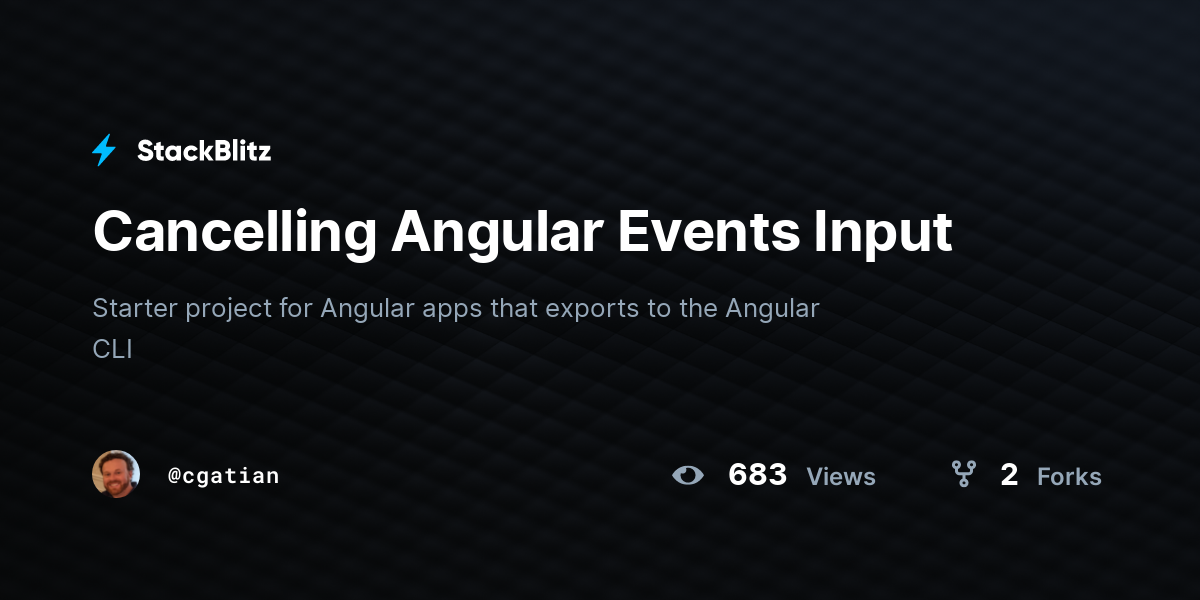 Cancelling Angular Events Input - StackBlitz