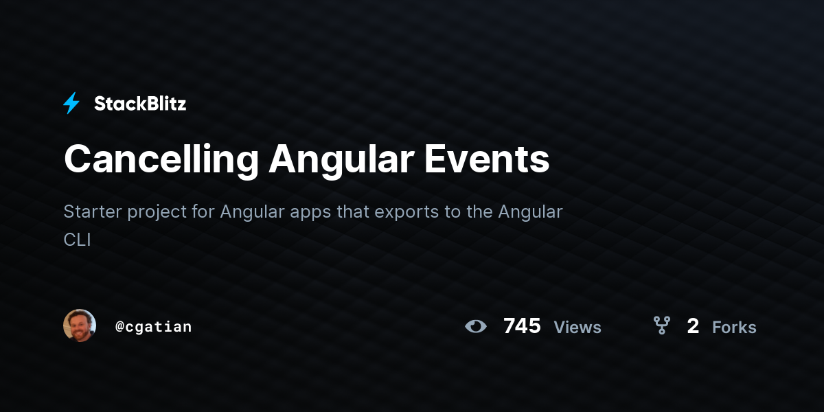 Cancelling Angular Events - StackBlitz