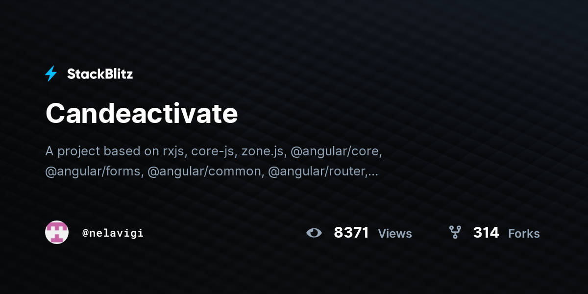 Candeactivate - StackBlitz