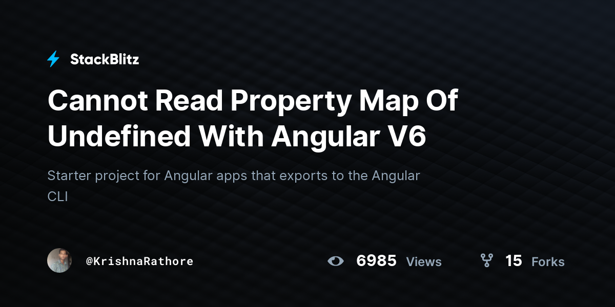 Cannot Read Property Map Of Undefined With Angular V6 StackBlitz