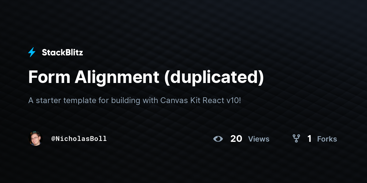 Form Alignment (duplicated) - StackBlitz
