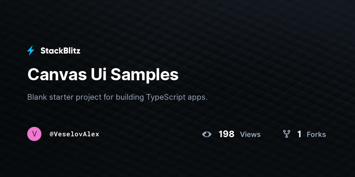 Canvas Ui Samples - StackBlitz
