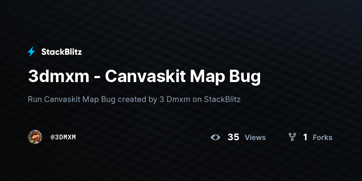 3dmxm - Canvaskit Map Bug - StackBlitz