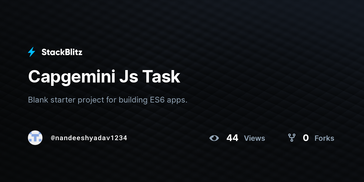 Capgemini Js Task - StackBlitz