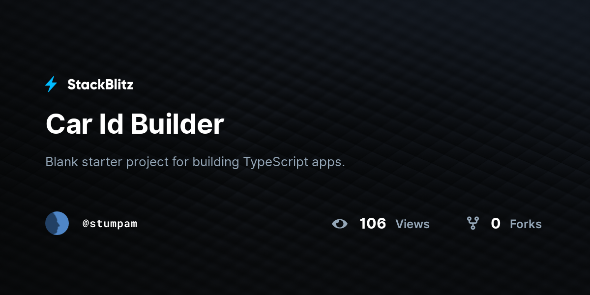 Car Id Builder - StackBlitz