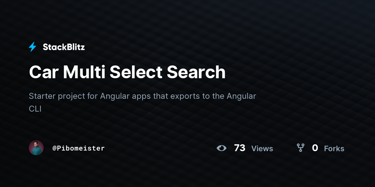 Car Multi Select Search - StackBlitz