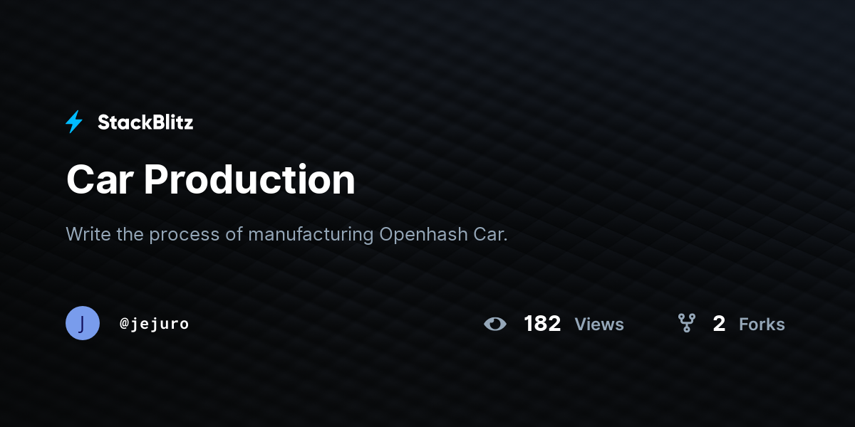 Car Production - StackBlitz
