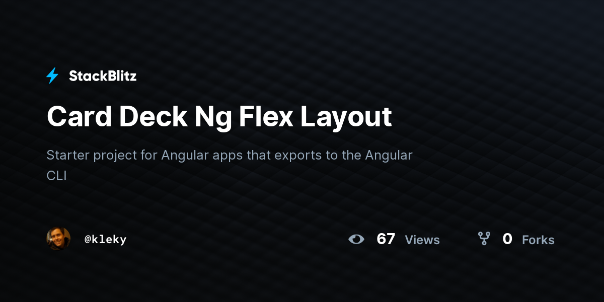 Card Deck Ng Flex Layout - StackBlitz