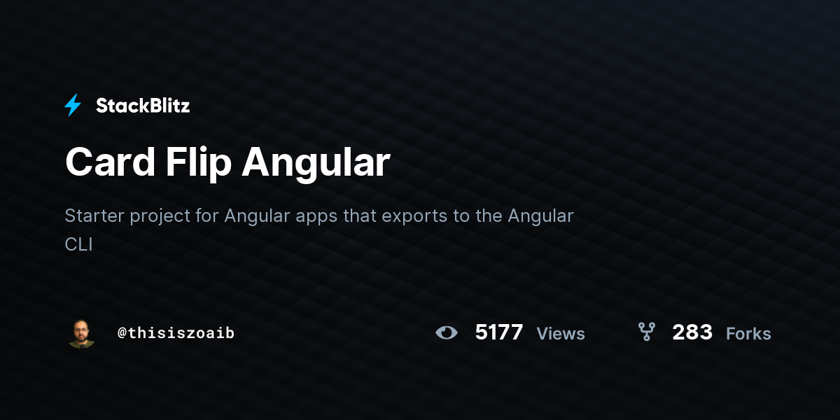 Card Flip Angular StackBlitz