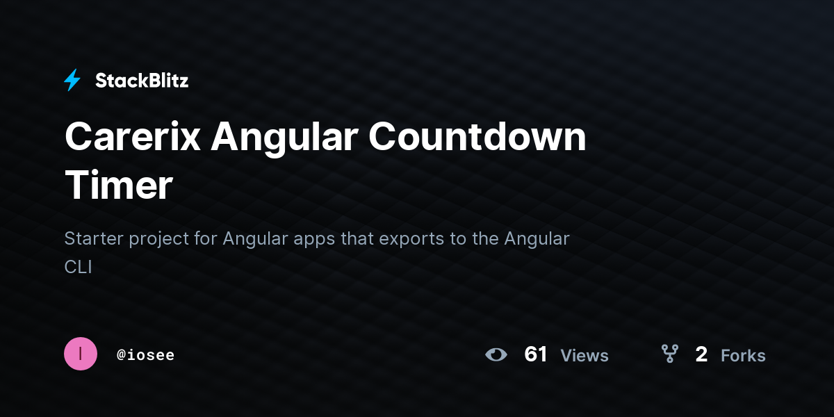 Carerix Angular Countdown Timer - StackBlitz