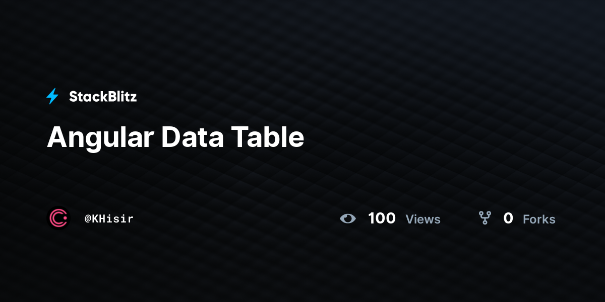 Angular Data Table - StackBlitz