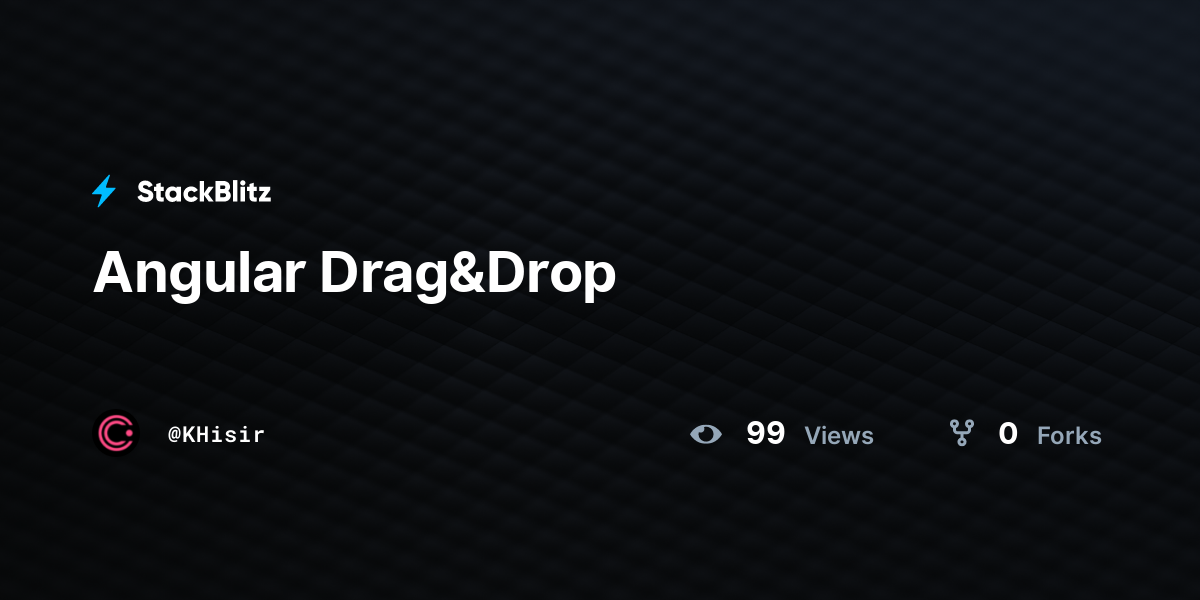 Angular Drag&Drop - StackBlitz