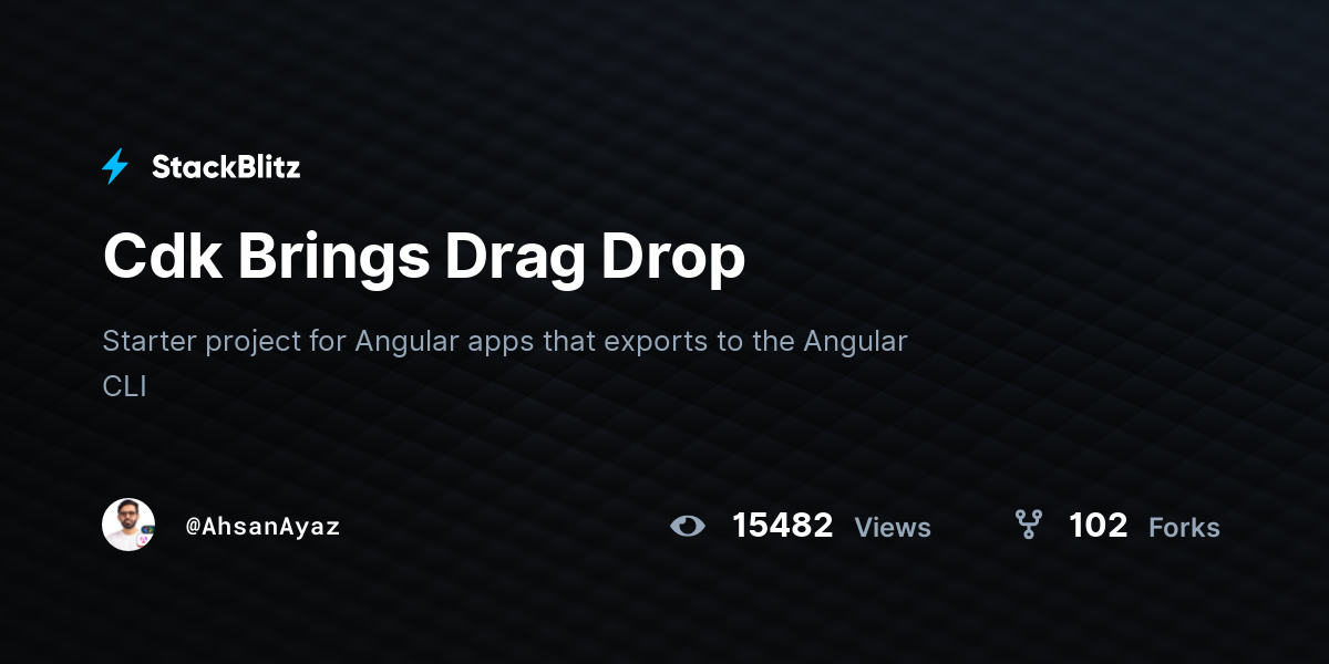 Cdk Brings Drag Drop - StackBlitz