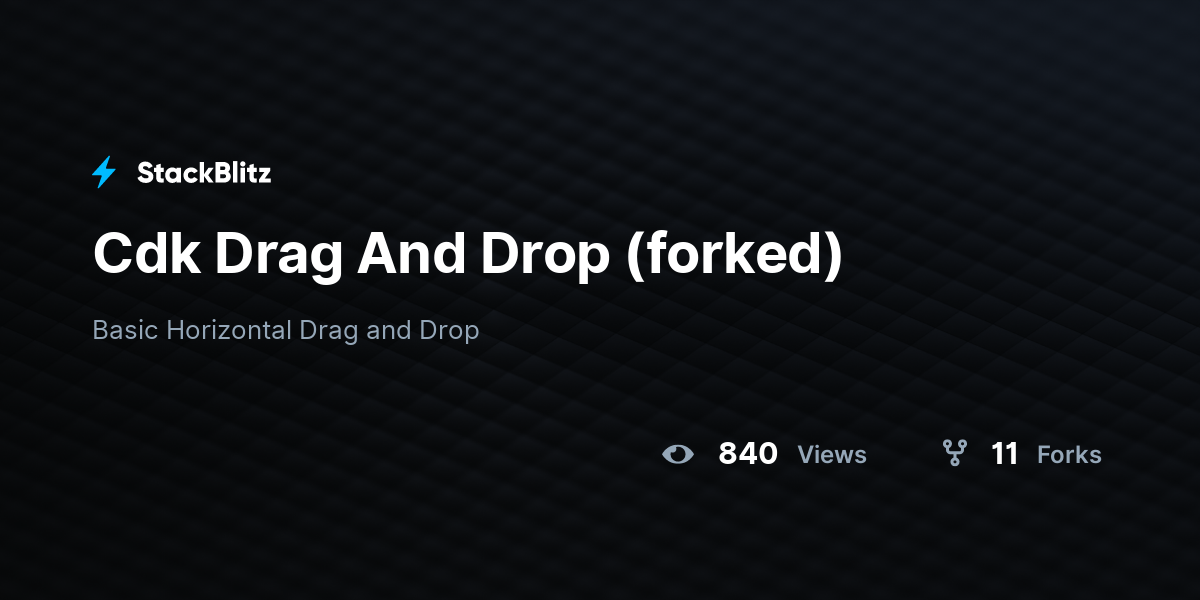 Cdk Drag And Drop (forked) - StackBlitz
