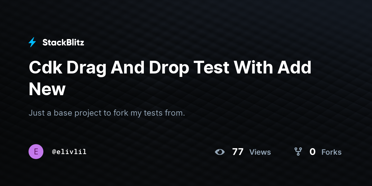 Cdk Drag And Drop Test With Add New - StackBlitz