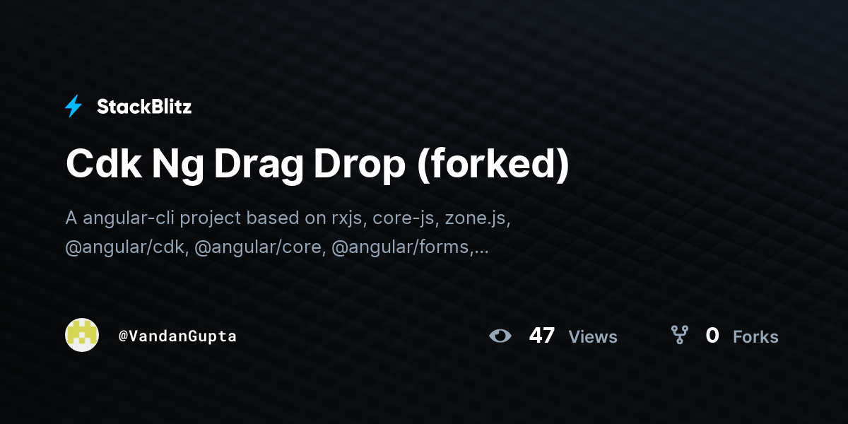 Cdk Ng Drag Drop (forked) - StackBlitz
