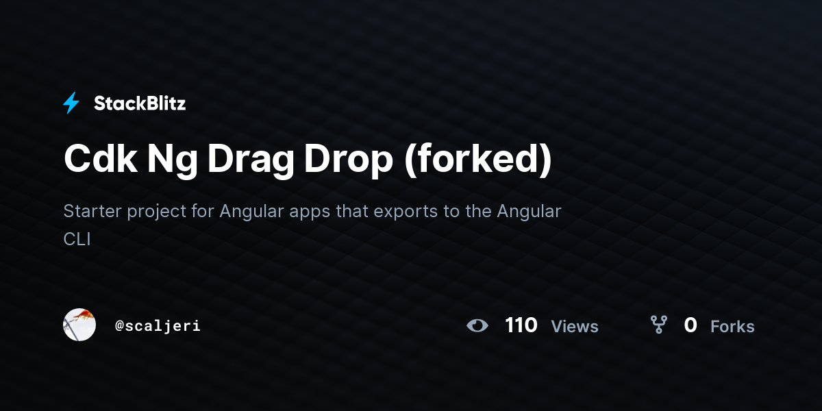 Cdk Ng Drag Drop (forked) - StackBlitz