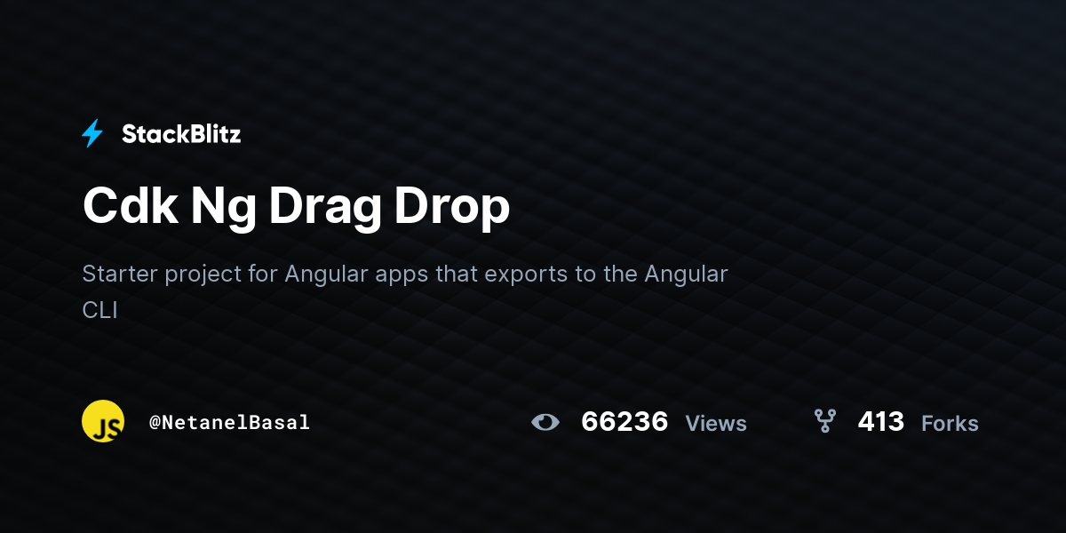 Cdk Ng Drag Drop - StackBlitz