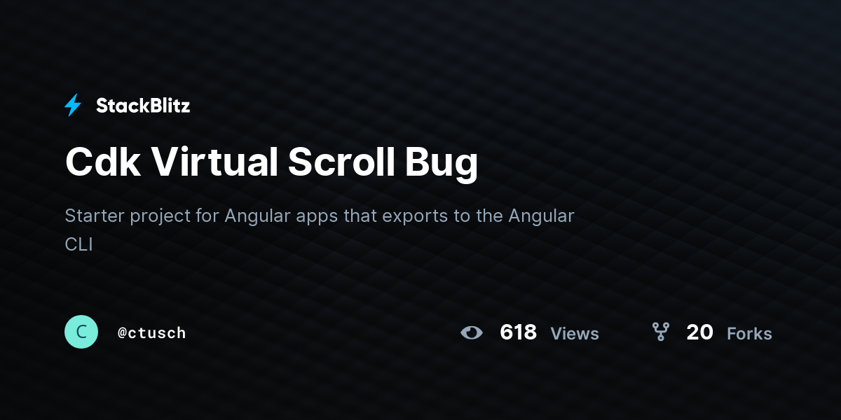 Cdk Virtual Scroll Bug - StackBlitz