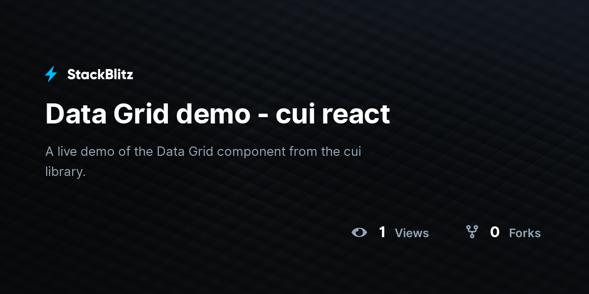 Data Grid demo - cui react - StackBlitz