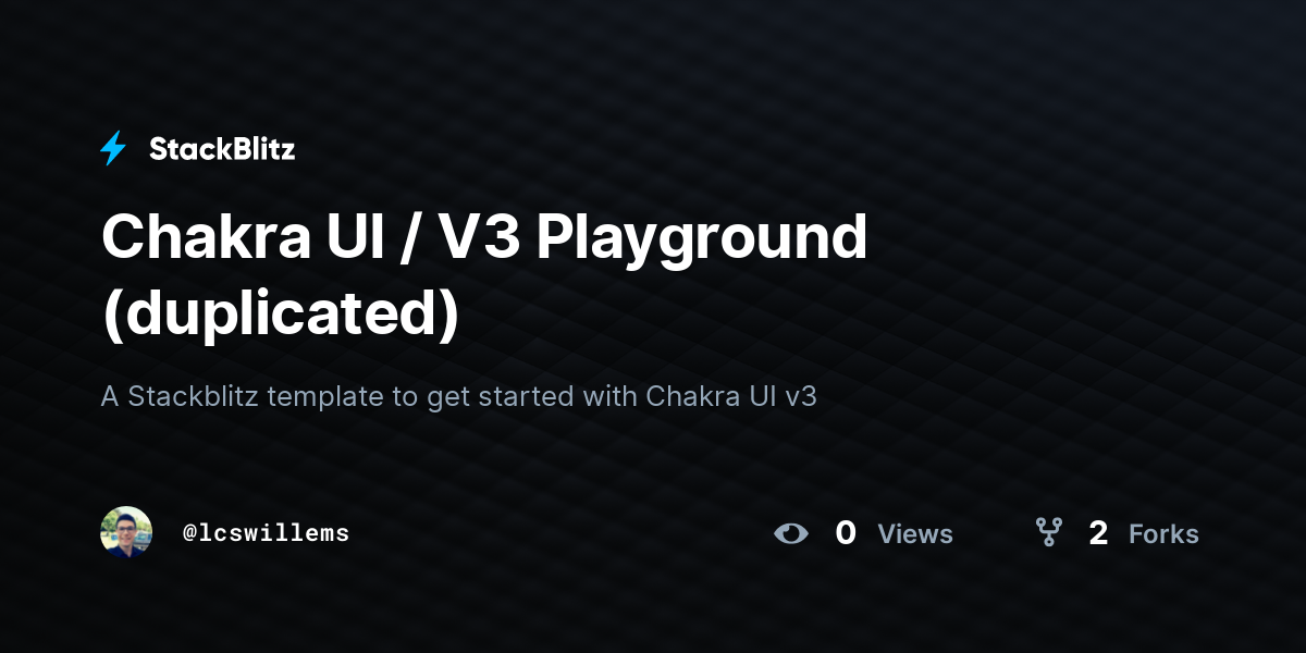 Chakra UI / V3 Playground (duplicated) - StackBlitz