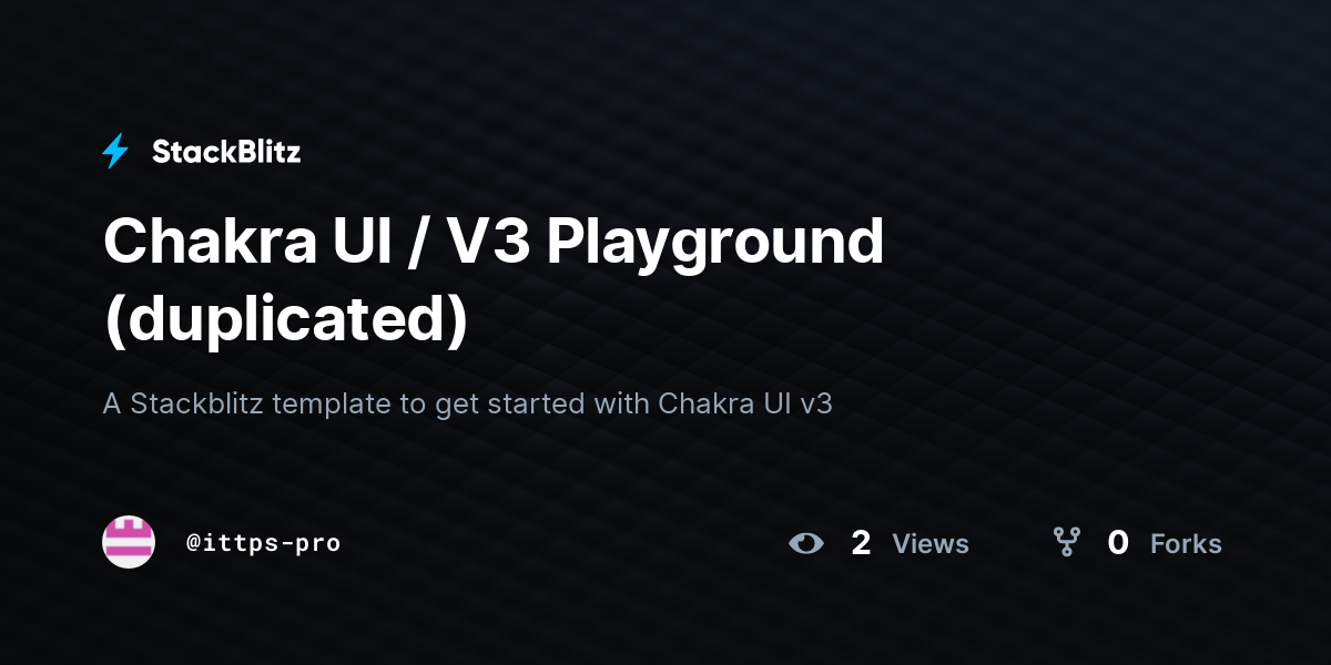 Chakra UI / V3 Playground (duplicated) - StackBlitz