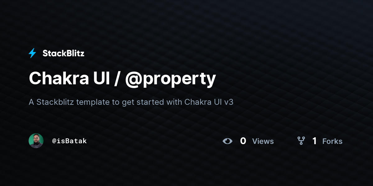 Chakra UI / @property - StackBlitz