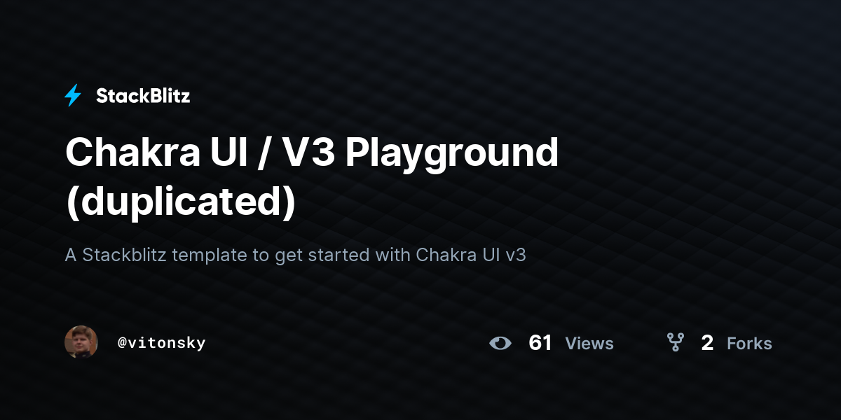 Chakra UI / V3 Playground (duplicated) - StackBlitz
