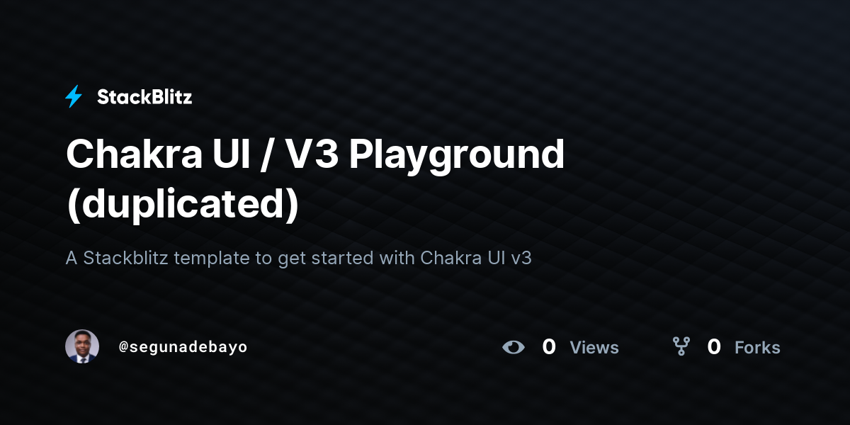Chakra UI / V3 Playground (duplicated) - StackBlitz