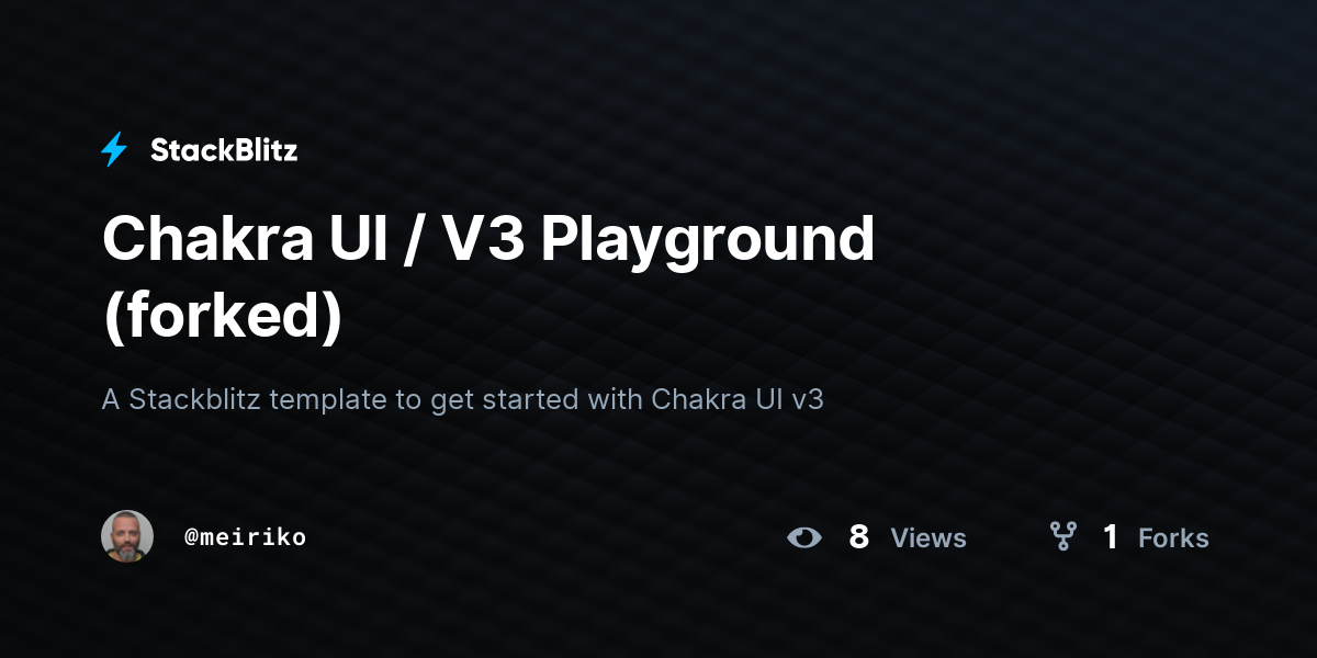 Chakra UI / V3 Playground (forked) - StackBlitz
