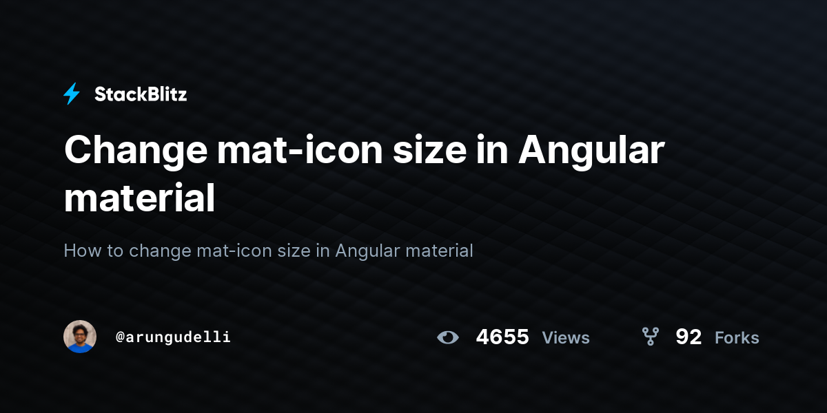 Change Mat icon Size In Angular Material StackBlitz