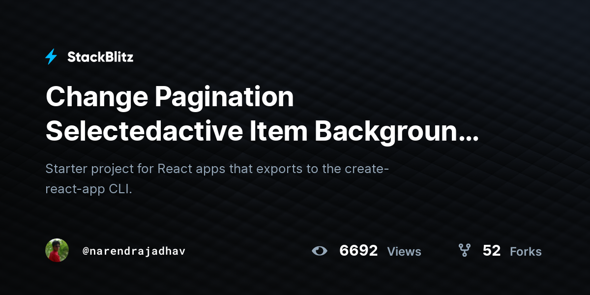 Change Pagination Selectedactive Item Background Color - StackBlitz