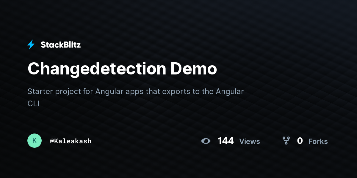 Changedetection Demo - StackBlitz