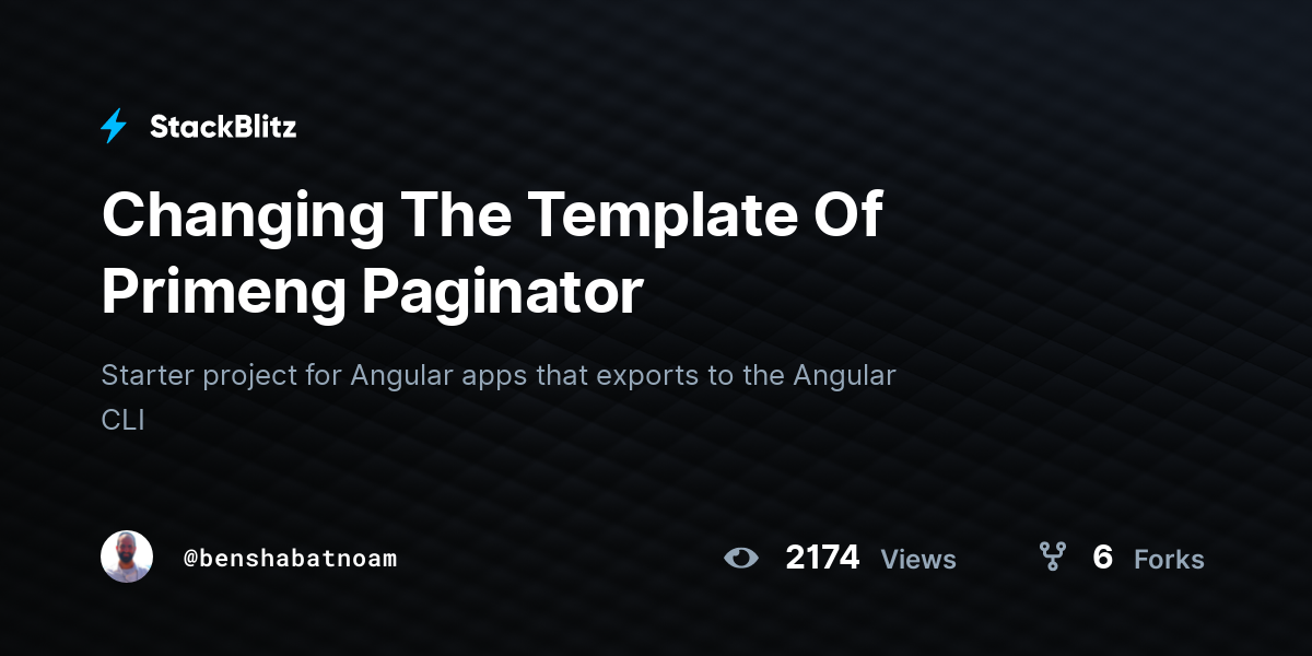 Changing The Template Of Primeng Paginator - StackBlitz