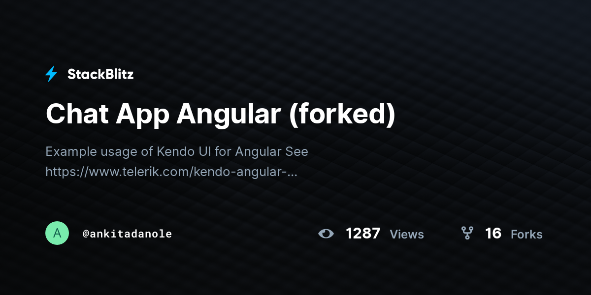 Chat App Angular (forked) - StackBlitz