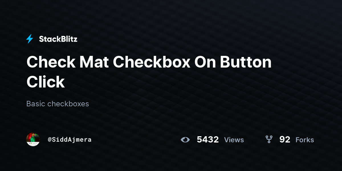 Check Mat Checkbox On Button Click StackBlitz