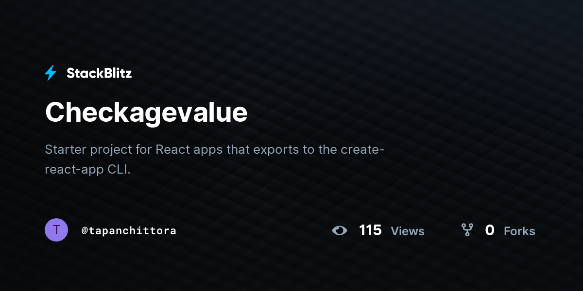 Checkagevalue - StackBlitz