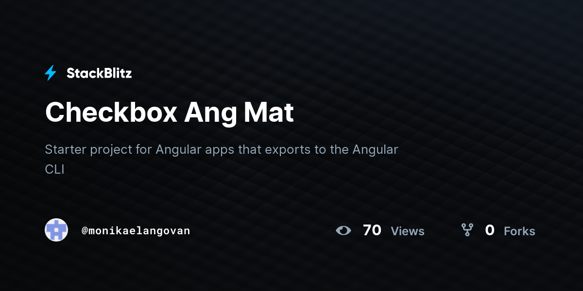 Checkbox Ang Mat - StackBlitz