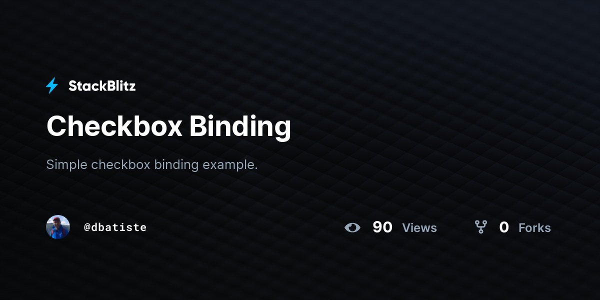 Checkbox Binding - StackBlitz