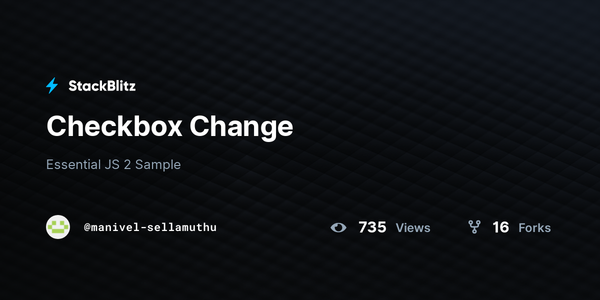 Checkbox Change - StackBlitz