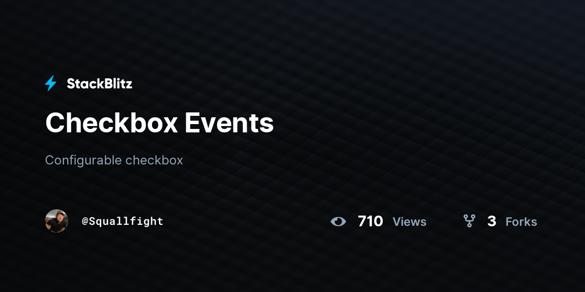 Checkbox Events - StackBlitz
